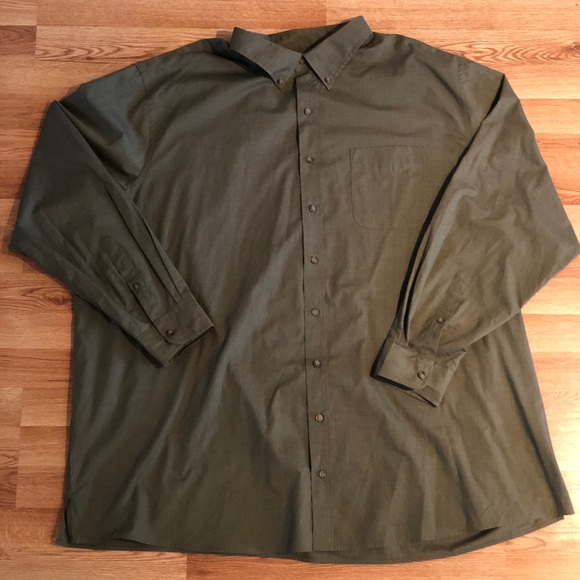 Harbor Bay 3XLT Olive Green Long Sleeve Shirt - Picture 1 of 2